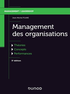 cover image of Management des organisations--5e éd.